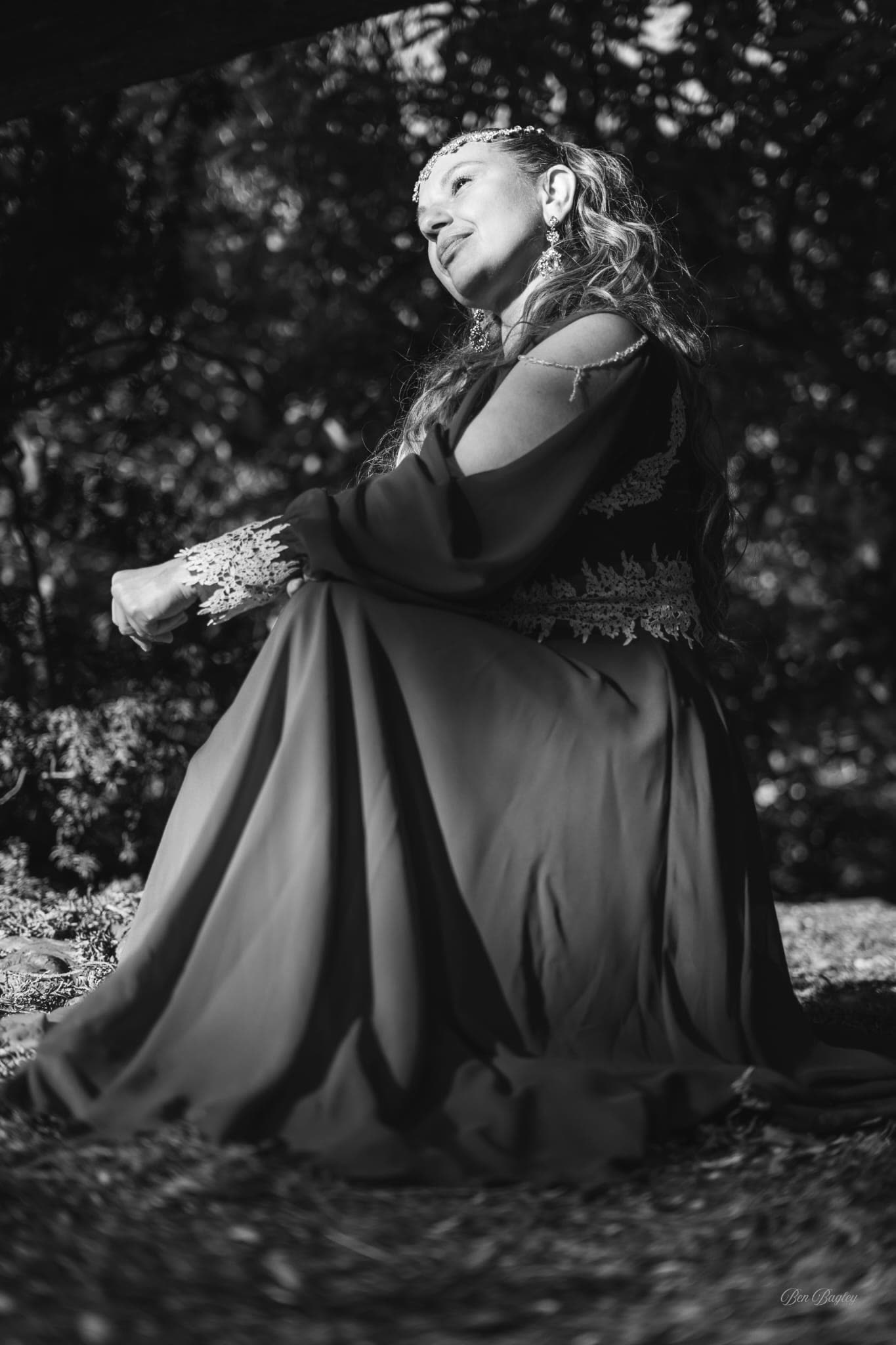 Black and white artistic portrait of Aynaz